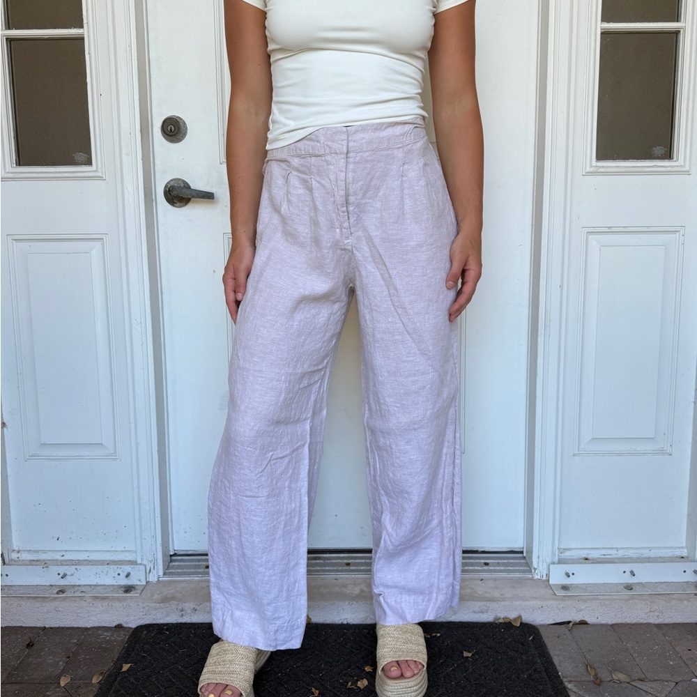 Women's Light Tan Linen Pants